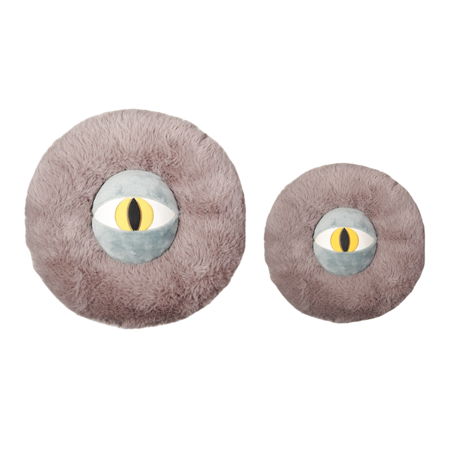 Juguete combinado de felpa y goma para perros con ojos de monstruo de goma Natural huecos, juguetes de peluche masticables seguros para perros con chirriadores