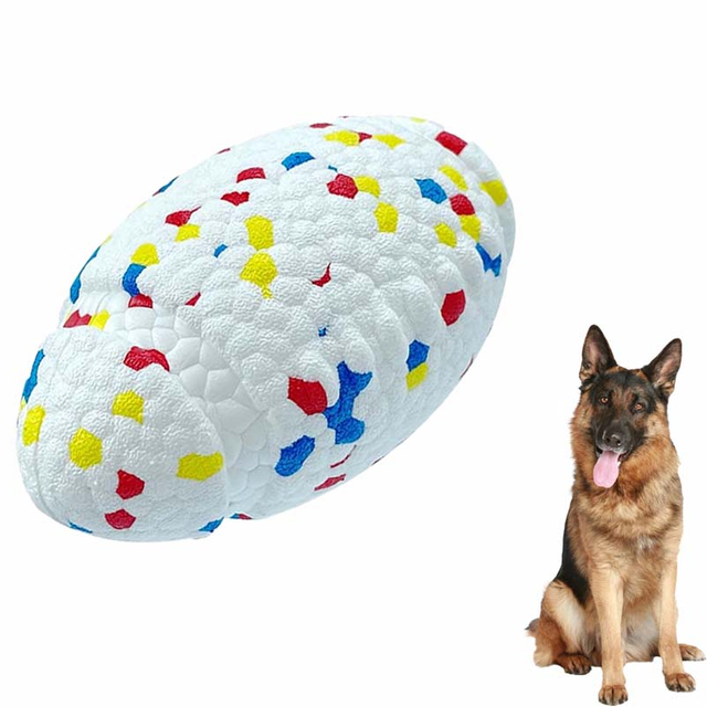 Juguetes amistosos del Chew del perro de Eco de la bola segura y durable material del Chew del perro del diseño E-TPU del rugbi