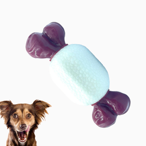 El juguete para masticar para perros con diseño de hueso de nailon + E-TPU de doble material ayuda a los perros a limpiar sus dientes 