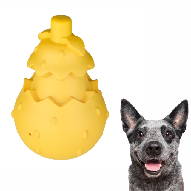 Juguete de pera de diseño especial hecho de goma con frutas divertidas de alta calidad para masticar, alimentar e interactuar