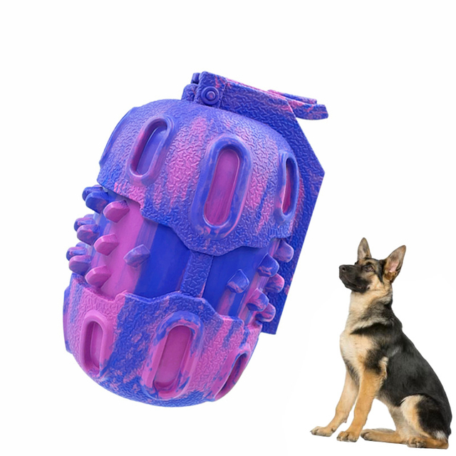 El caucho natural único del diseño de la granada trata los juguetes de goma durables del perro de dispensación de los juguetes del perro