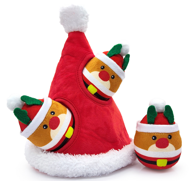 Squeaky Santa vende al por mayor juguetes para perros de peluche navideños para fabricantes de Navidad