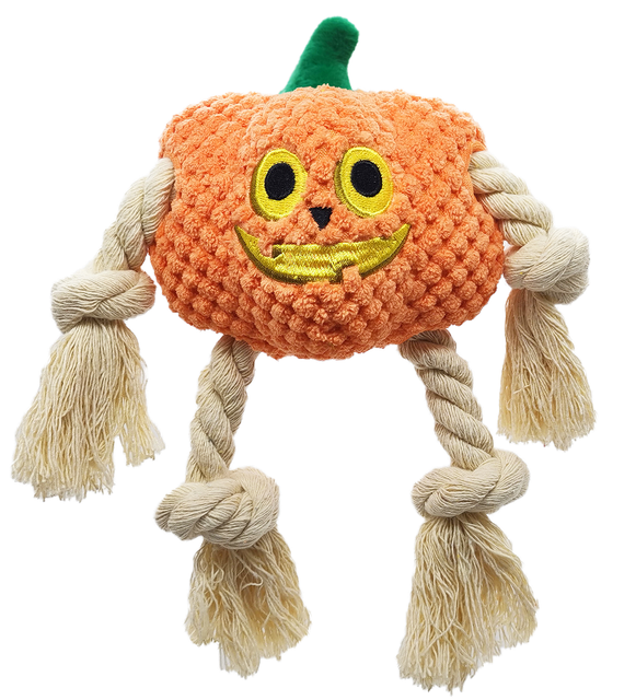 Juguetes de cuerda de remolque al aire libre para perros de calabaza de Halloween indestructibles