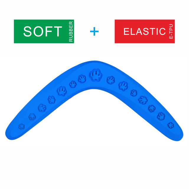 Juguete para perros ecológico de E-TPU, juguetes mixtos de goma y E-tpu, juguetes seguros para perros, juguete flotante para mascotas Boomerang al aire libre 