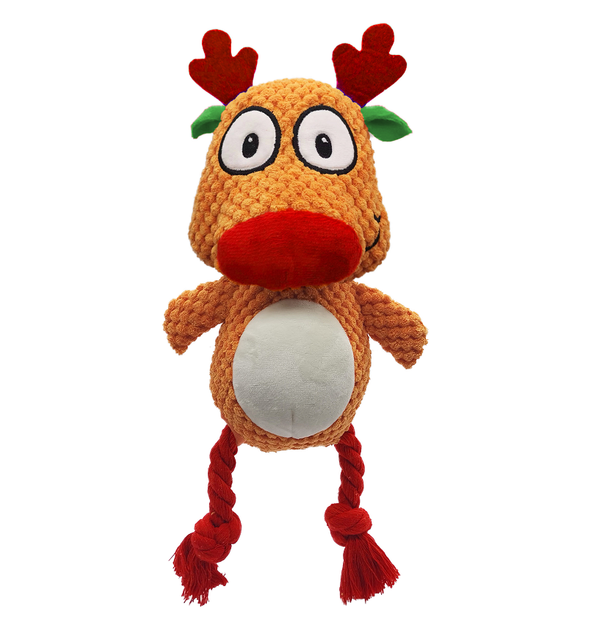 El mejor material de Navidad, reno, perro de peluche, cuerda, juguete masticable calmante