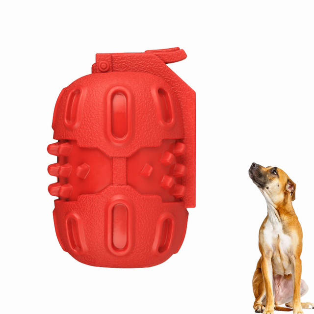 Novedad, juguetes de goma para perros con diseño de Granada, juguete para perros ecológico dispensador de golosinas interactivo seguro y duradero