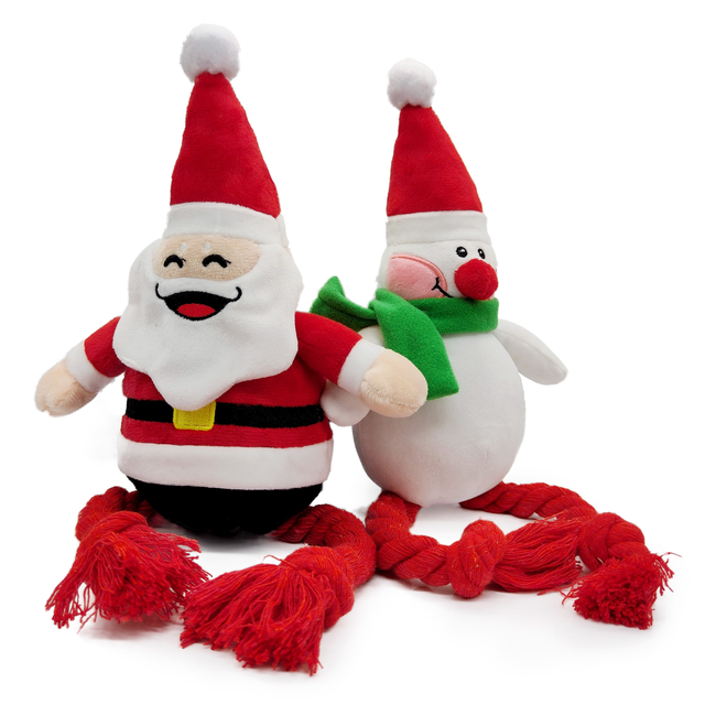 Comercio al por mayor Cara Sonriente Papá Noel Perros Juguete Navidad Peluche Perro Juguetes Fabricantes