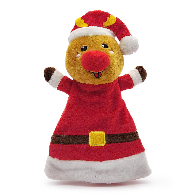 Juguete personalizado del perro de la felpa de la venta al por mayor portátil del peluche de los regalos del perro del reno de la Navidad